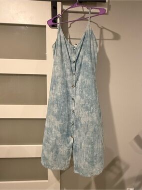 Roxy Blue and White Striped Button-Front Dress Youth XL